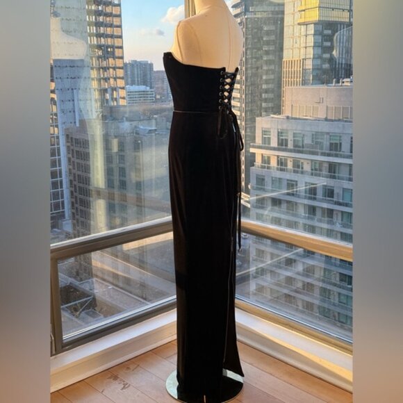 🆕 BRONX & BANCO 🧿 NWOT Florentina Corset Gown, Black Velvet, Sz XS US 2 - Picture 7 of 15